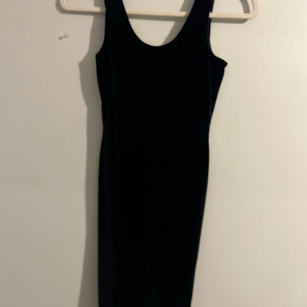 American Apparel Classic Black Midi Dress velvet